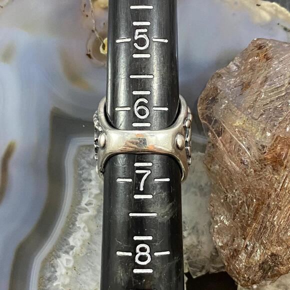 Carolyn Pollack Sterling Silver 5 Orange Spiny Oyster Petroglyph Ring For Women - Picture 10 of 10